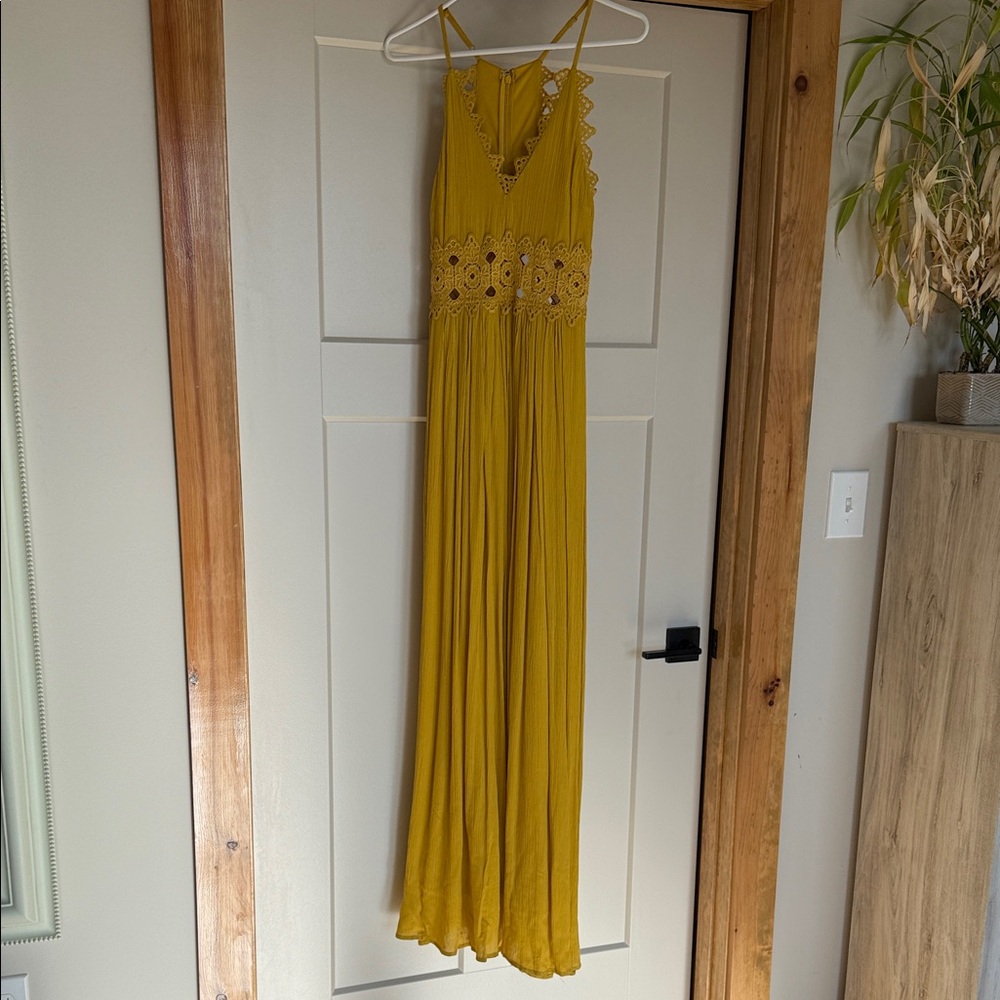 Lulu's Mustard Yellow Maxi Dress